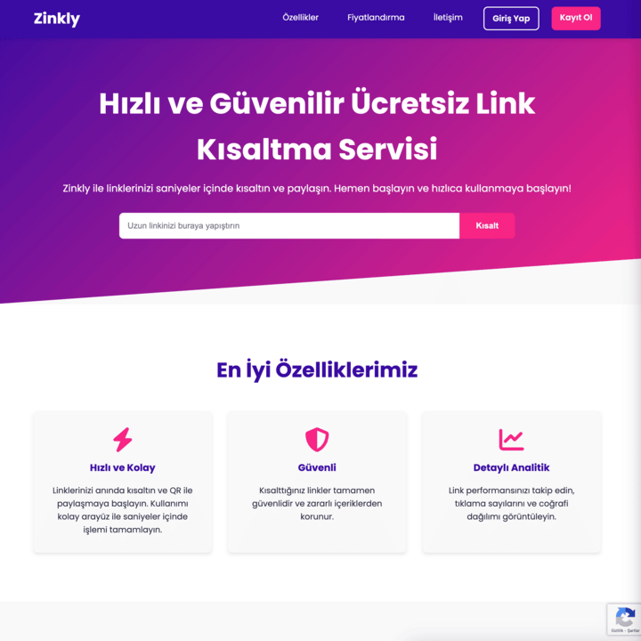Zinkly Link Kısaltma Hizmeti